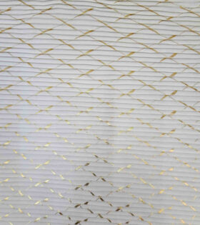 Pleated Crepe Foil Chiffon - Cream