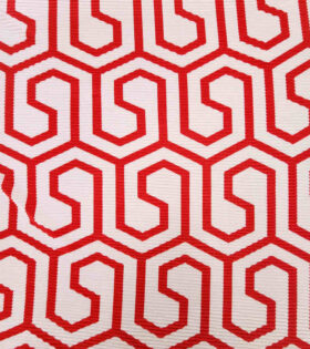 Printed Plisse Satin - Red