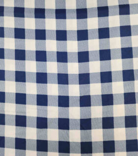 240cm Gingham Tabling  - Navy Blue