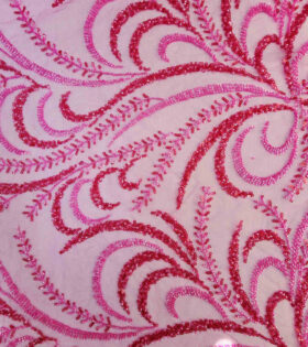 Kiara Beaded Tulle - Cerise Pink