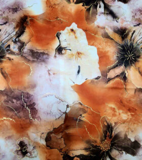Foil Look Printed Duchess Satin