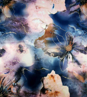 Foil Look Printed Duchess Satin