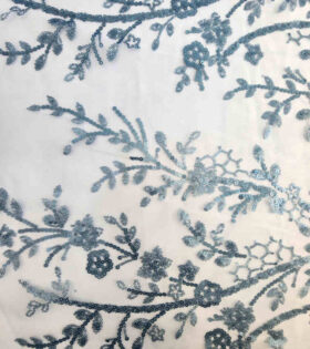 Orchid Embroidered Tulle - Powder Blue