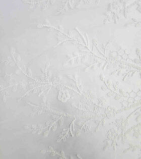 Orchid Embroidered Tulle - White