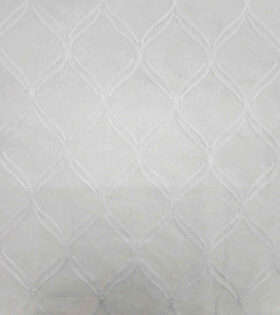 Embroidered Linen Voile D2 - White