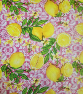 Printed Mini Matt - Lemon - Cerise Pink