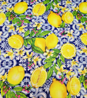Printed Mini Matt - Lemon - Royal Blue