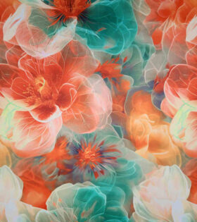Digital Printed Duchess Satin - Floral