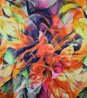 Digital Printed Duchess Satin - Abstract