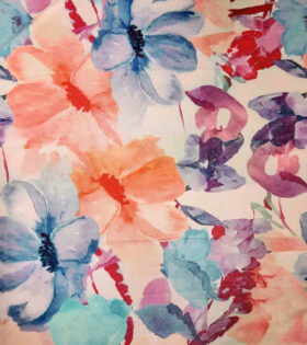 Printed DTY - Floral - Peach