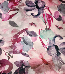Printed DTY - Floral - Plum