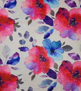 Printed DTY - Floral - Cerise Pink