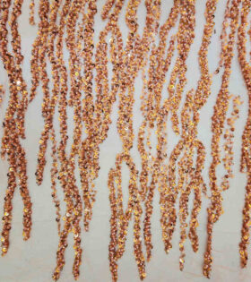 Maya Beaded Tulle -  Orange