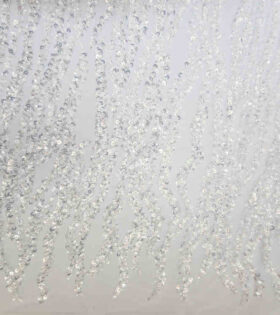 Maya Beaded Tulle -  White
