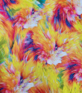 Printed Peach Chiffon - Yellow