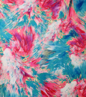 Printed Peach Chiffon - Jade