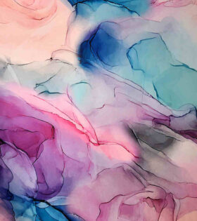 Printed Peach Chiffon - Purple