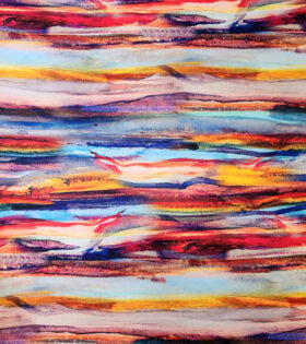 Printed Peach Chiffon - Orange