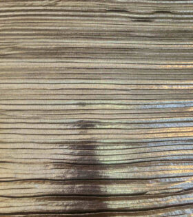 Pleated Satin (Foil) - Black & Gold