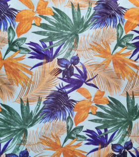 Printed Mini Matt - Leaves - Sapphire