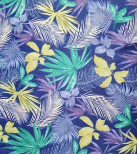 Printed Mini Matt - Leaves - Navy Blue