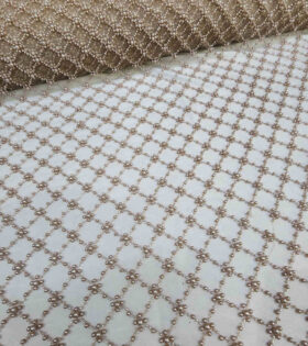 Diamond Pearl Tulle - Doeskin