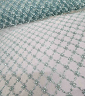 Diamond Pearl Tulle - Aqua