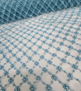 Diamond Pearl Tulle - Turquoise