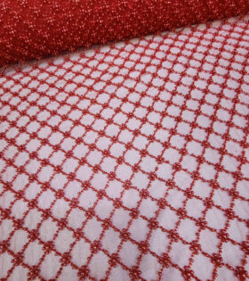 Diamond Pearl Tulle - Red