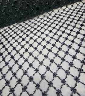 Diamond Pearl Tulle - Black