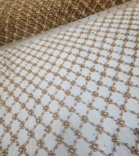 Diamond Pearl Tulle - Mustard