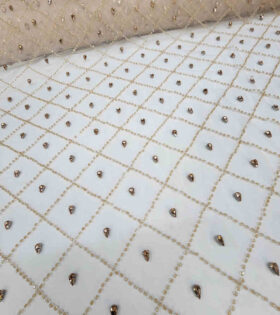 Rhinestone Tulle - Peach & Rose Gold