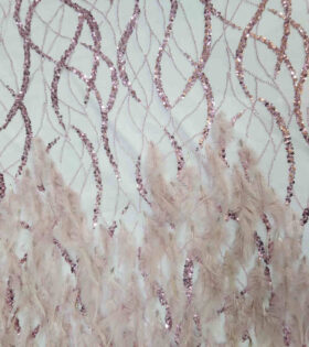 Ramona Feather Evening Tulle - Dusty Pink