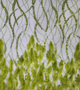Ramona Feather Evening Tulle - Lime