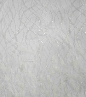 Ramona Feather Evening Tulle - White