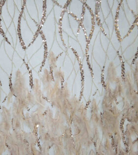 Ramona Feather Evening Tulle - Rose Gold