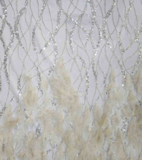 Ramona Feather Evening Tulle - Cream