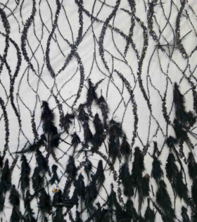 Ramona Feather Evening Tulle - Black