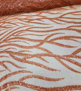 Tia Beaded Tulle - Rust