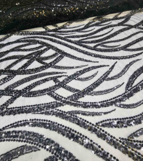 Tia Beaded Tulle - Black