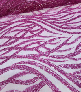 Tia Beaded Tulle - Magenta