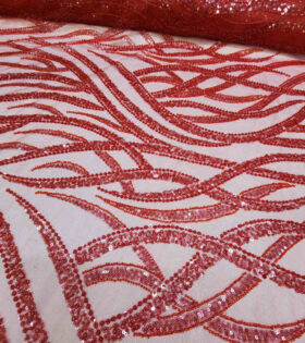 Tia Beaded Tulle - Red