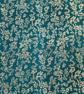 Printed Plisse Satin (Foil) - Emerald
