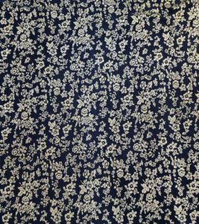 Printed Plisse Satin (Foil) - Black