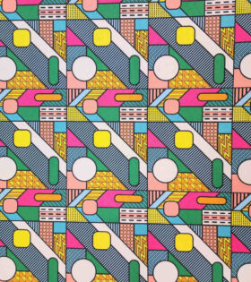 Printed Mini Matt - Retro Cube - Yellow