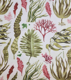 Printed Mini Matt - Coral Leaf - White