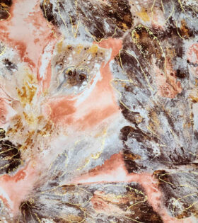 Foil Look Printed Duchess Satin