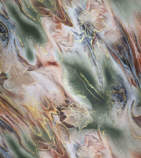 Foil Look Printed Duchess Satin
