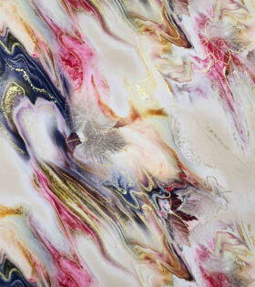 Foil Look Printed Duchess Satin
