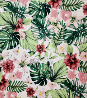 Printed Mini Matt - Tropical Leaves - White